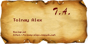 Tolnay Alex névjegykártya